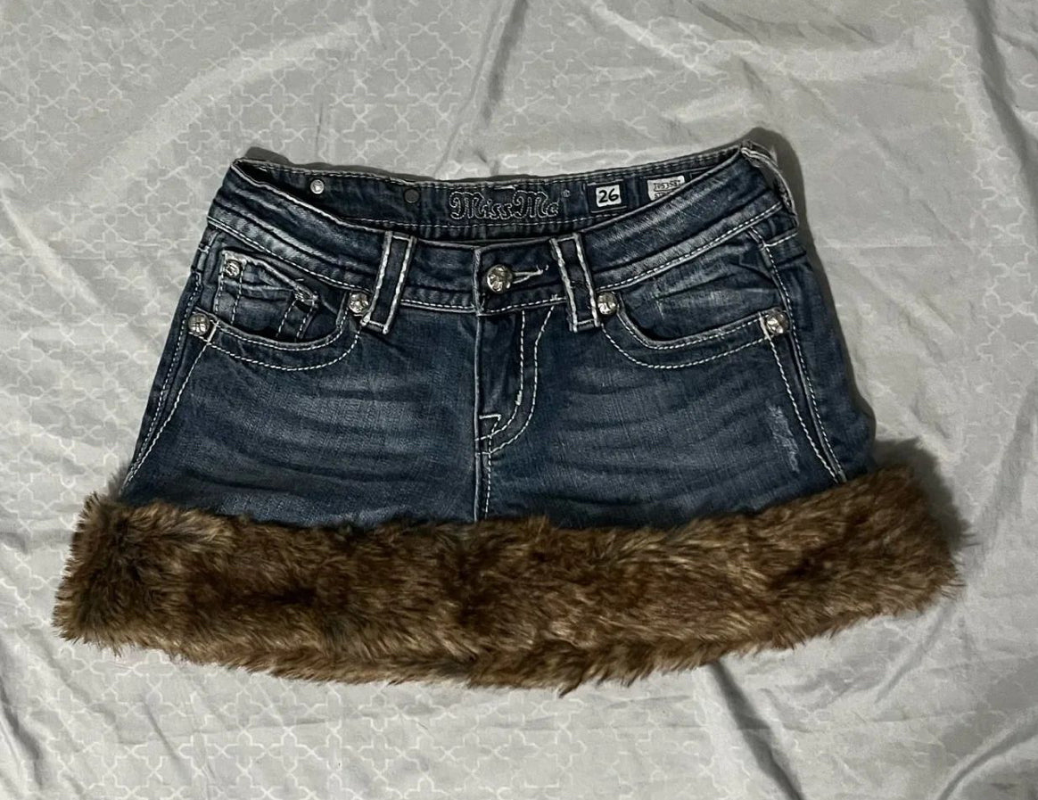 Y2K Retro Denim Skirt